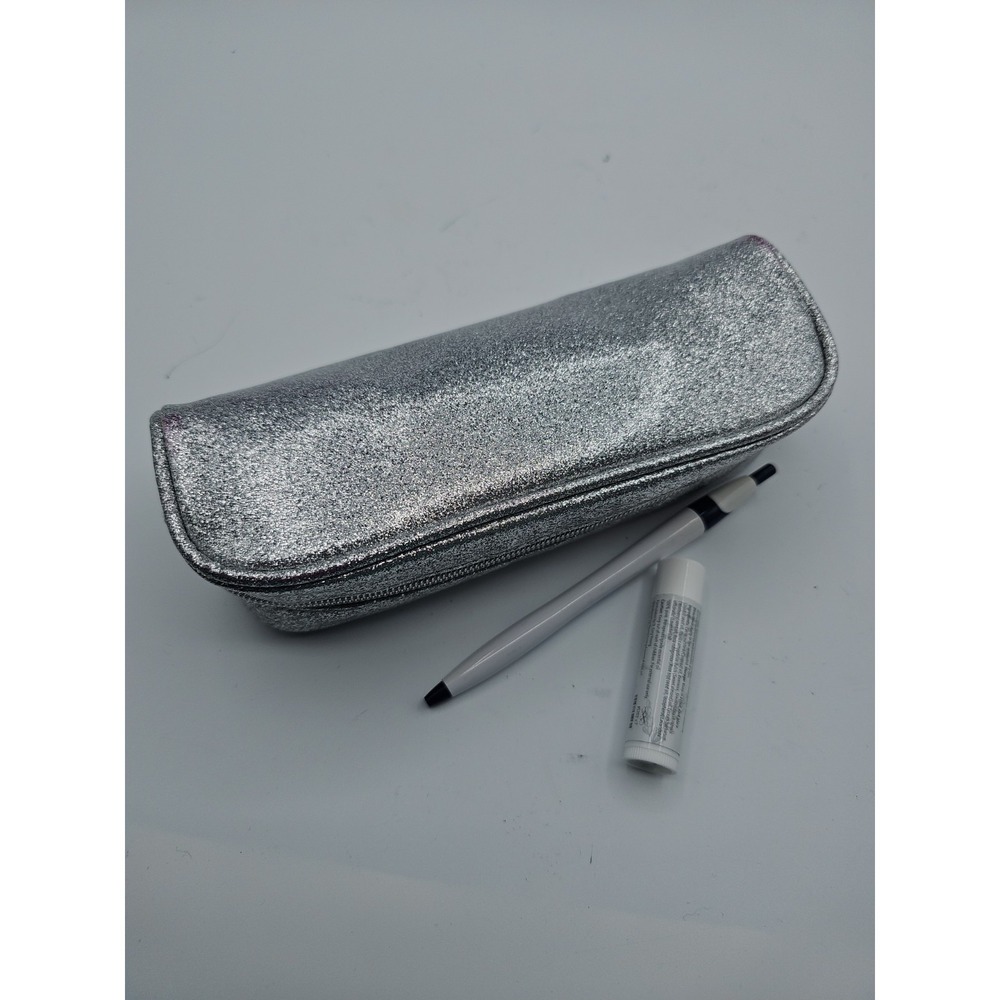 Morphe x Jaclyn Hill Silver Glitter Cosmetic Makeup Bag Zip Pouch Travel Case